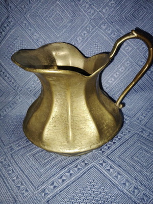 Pitcher used, very old, tin or bronze, height 13 cm