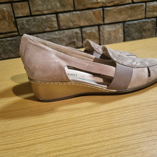 Confort women's leather shoes Italian used, size 38, beige brown