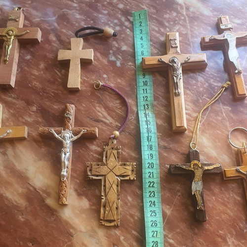 Wooden crosses set, pack of 9