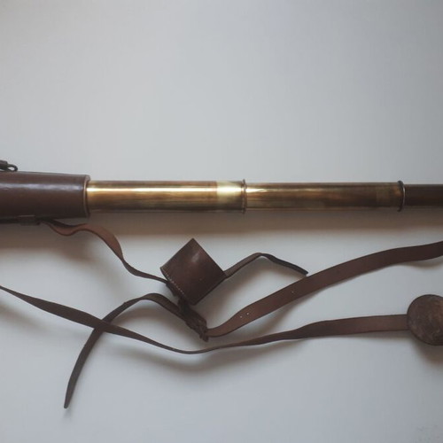 Nautical Telescopic Monocular used, vintage bronze and leather