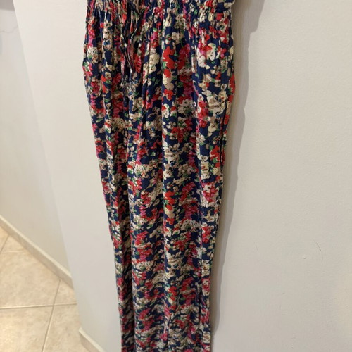 Floral One-Piece Jumpsuit like new, size Large, blue multicolor