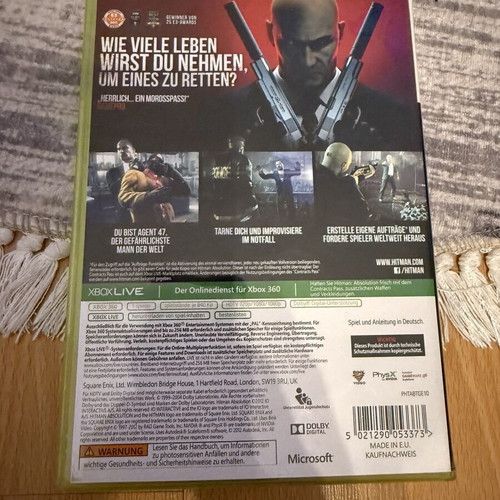 Hitman Absolution Xbox 360 game, non-functional