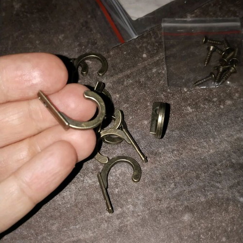 Small antique alloy hooks pack of 10, new
