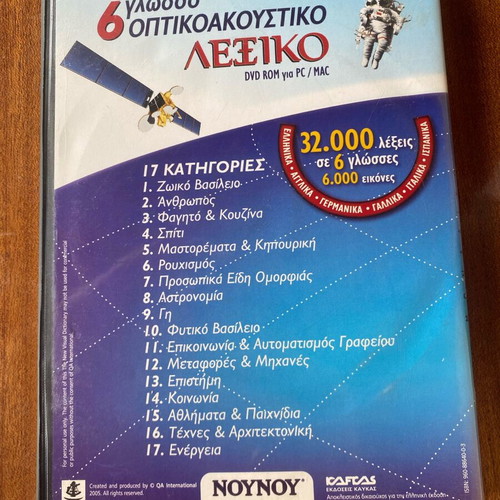 DVD audiovisual dictionary for PC Mac like new, 6 languages, Nounou 2005