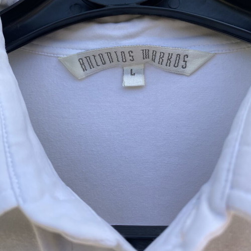 Unisex white shirt by Antonios Markos like new, short sleeve