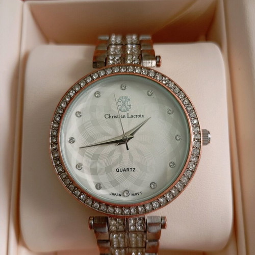 Christian Lacroix women's watch used, silver quartz