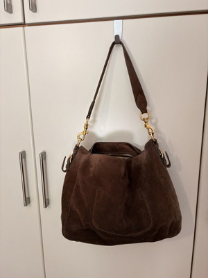 Car Shoe shoulder bag used, castor leather, beige