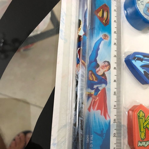 Superman Returns school set new with pencil, ruler, sharpener and 2 erasers