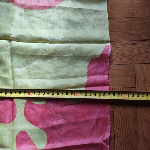 Handmade multicolor silk scarf 90x90 cm like new