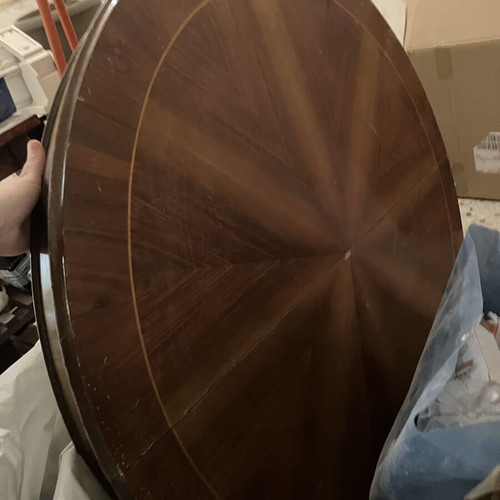 Vintage round wooden table, 110cm diameter