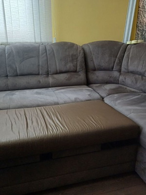Corner sofa used, extendable, gray color