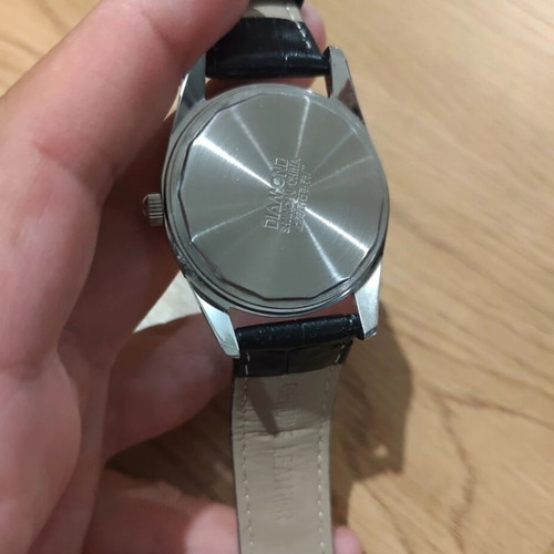 ZuanShi automatic wristwatch unisex, new with black leather strap