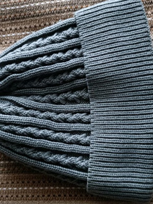 Knitted women's hat new, grey, one size