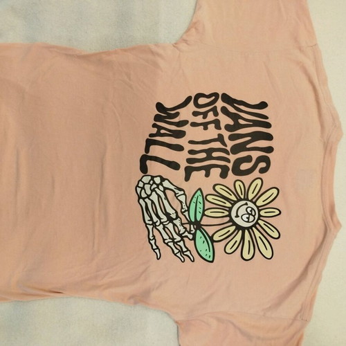 Vans T-shirt Medium pink with large back graphic like new