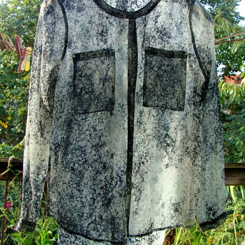 Silk shirt with long sleeves Lindex new, size M, gray and black