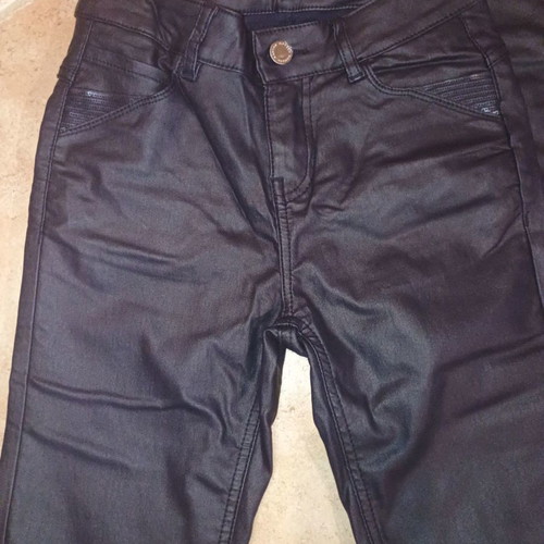 Morgan pants with leather look new, size 36, dark blue