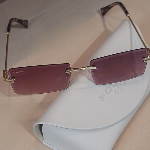 Polar Gold 6001 C2V sunglasses new, pink lenses, gold frame