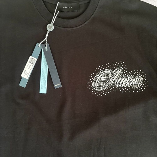 Amiri T-shirt used, black, size XL with strass logo
