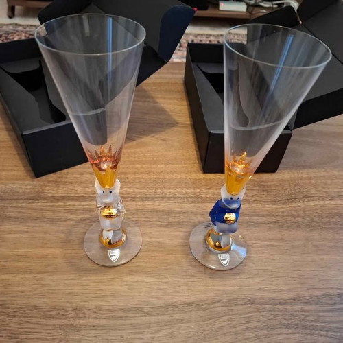 Orrefors The Sparkling Devil Blue & Clear glasses
