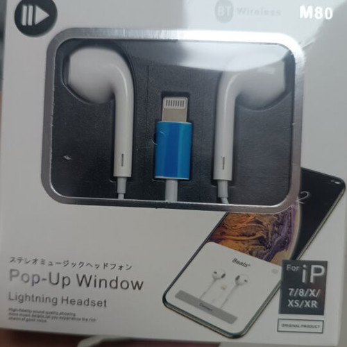 Lightning M80 Pop-Up Window Earbuds for iPhone new