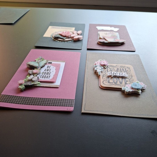 Handmade 3D greeting cards with envelope
