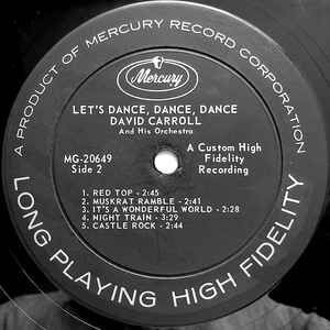 David Carroll And His Orchestra Let's Dance Dance Dance vinyl record used, pop