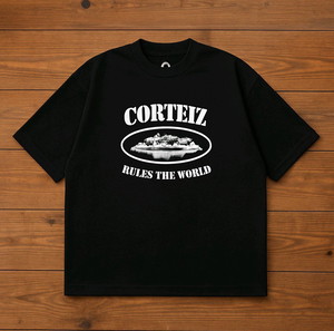 Corteiz "Rules The World" Μαύρη Oversized Μπλούζα - Μέγεθος S