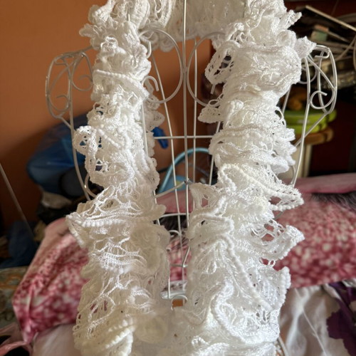White lace scarf like new, elegant beach accessory
