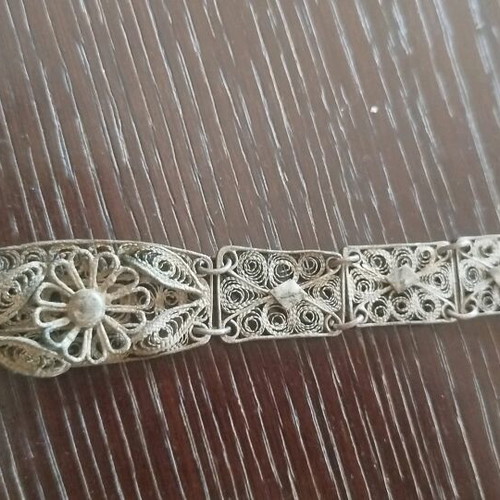 Bracelet old silver used, Ioannina style late 19th century