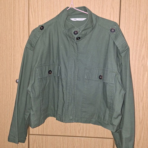 Zara cropped jacket khaki quilted like new EU 44