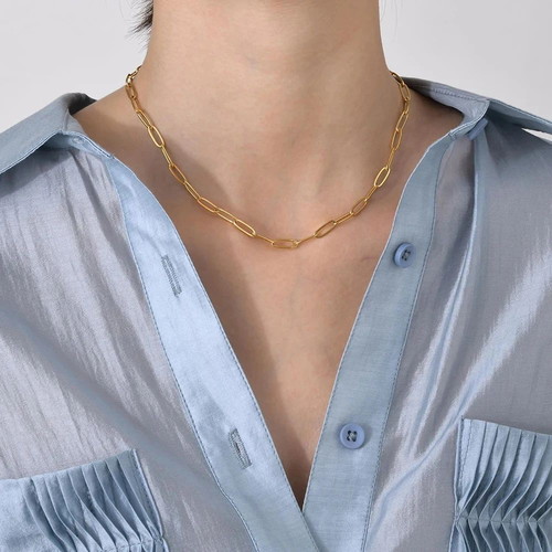 18K Gold Plated Necklace 55cm Length, 6macro Thickness, New