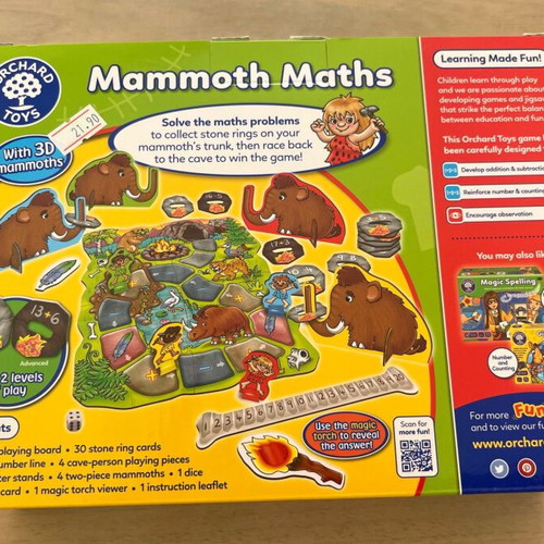 Mammoth Maths educational board game new