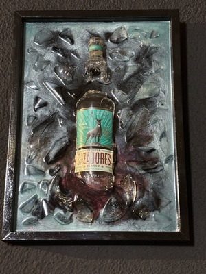 Χειροποίητο Κάδρο Resin Art με Μπουκάλι Tequila Cazadores καινούργιο