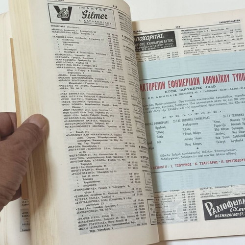 Anonymous Greek Telephone Company 1947 Professional Subscriber Directory used