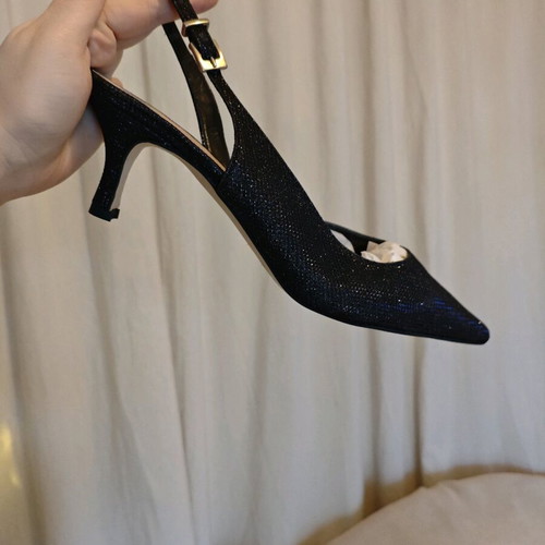 Black glitter sling-back heels size 41 like new