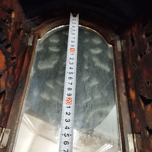 Decorative small mirror like new, carved wood
