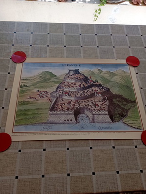 Decorative print of Nafpaktos city and fortifications, new