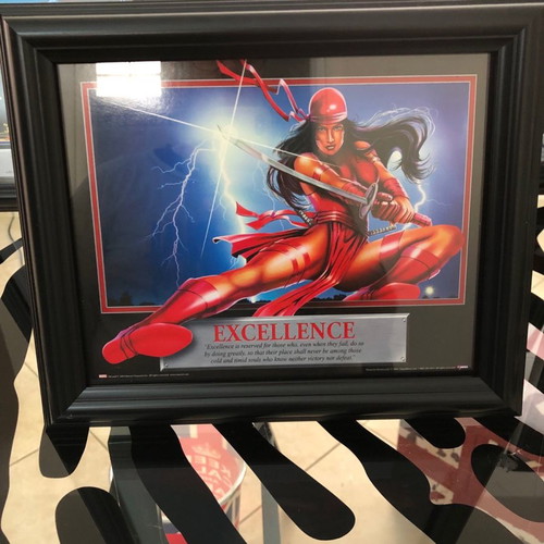 Elektra Excellence frame 31cm x 26cm new, art by Greg Horn, Marvel
