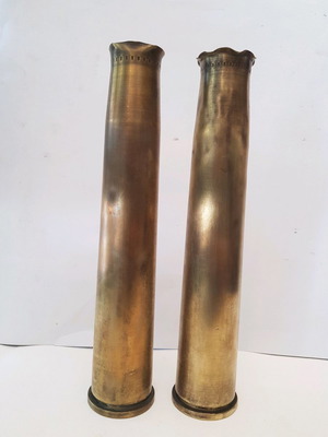 World War II shell casings used, pack of 3, height 31 cm