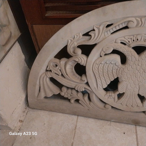 Handmade Tinos marble lintel transom art piece