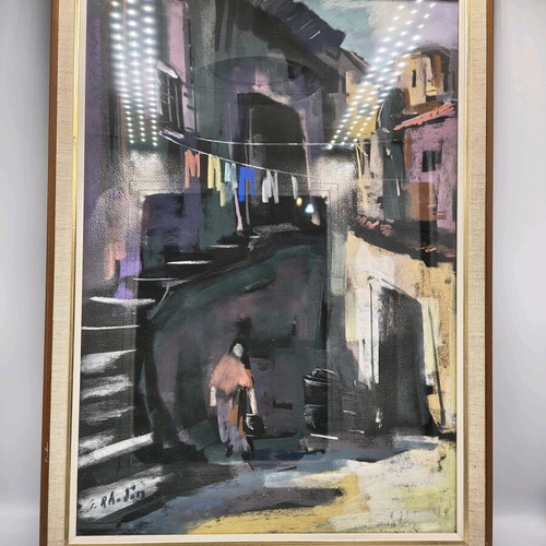 Original Scandinavian Painting Mixed Media Like New