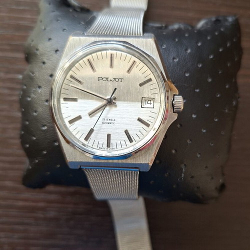 Poljot automatic wristwatch made in USSR like new, gray and silver