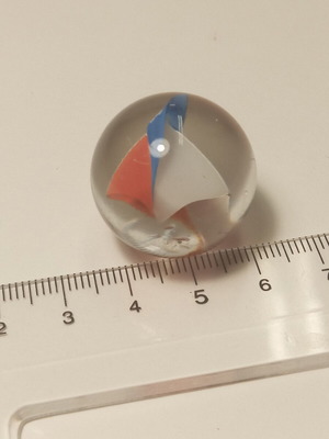 Glass Marble Large Size Like New, 1980s Collectible