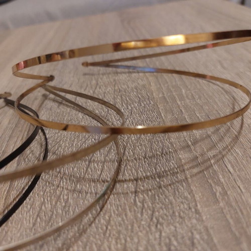 Set of 3 double metal hairbands in black, silver, and gold
