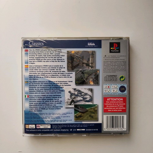 Soviet Strike Platinum for Playstation 1 used, case in poor condition