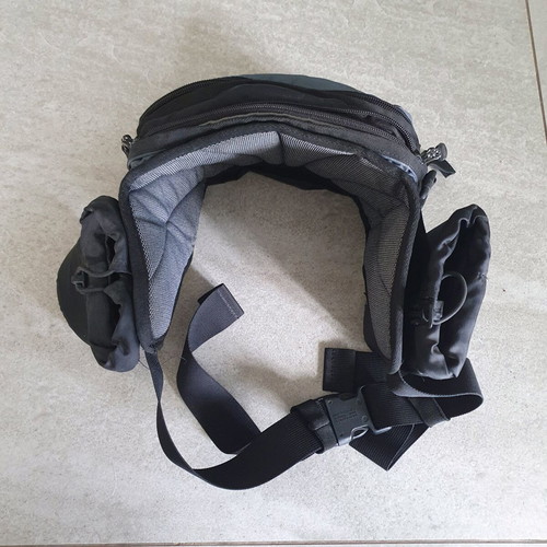 Waist bag with bottle holders like new, black and gray