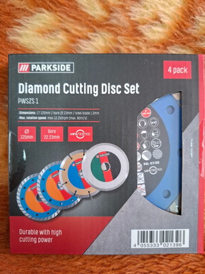 Diamond cutting disc set new, 4 pieces, 125 mm