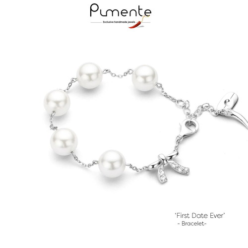Silver bracelet with pearls new