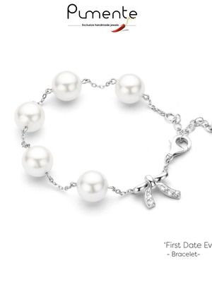 Silver bracelet with pearls new