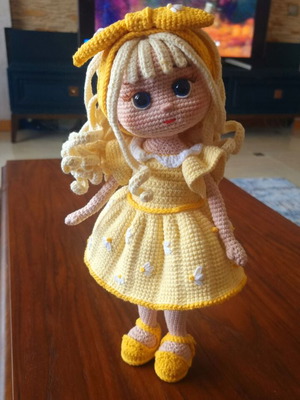 Handmade knitted doll new